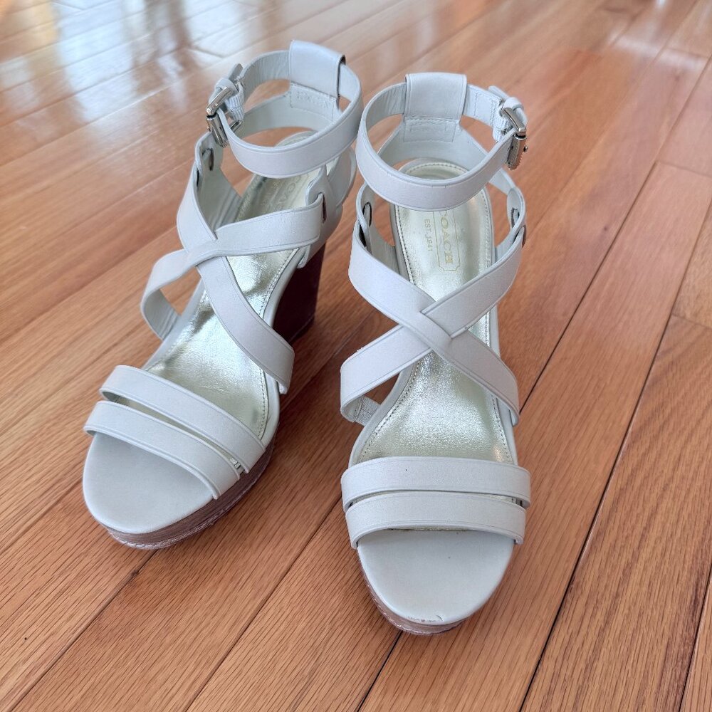 Coach Macey Strappy Wedge Size 7